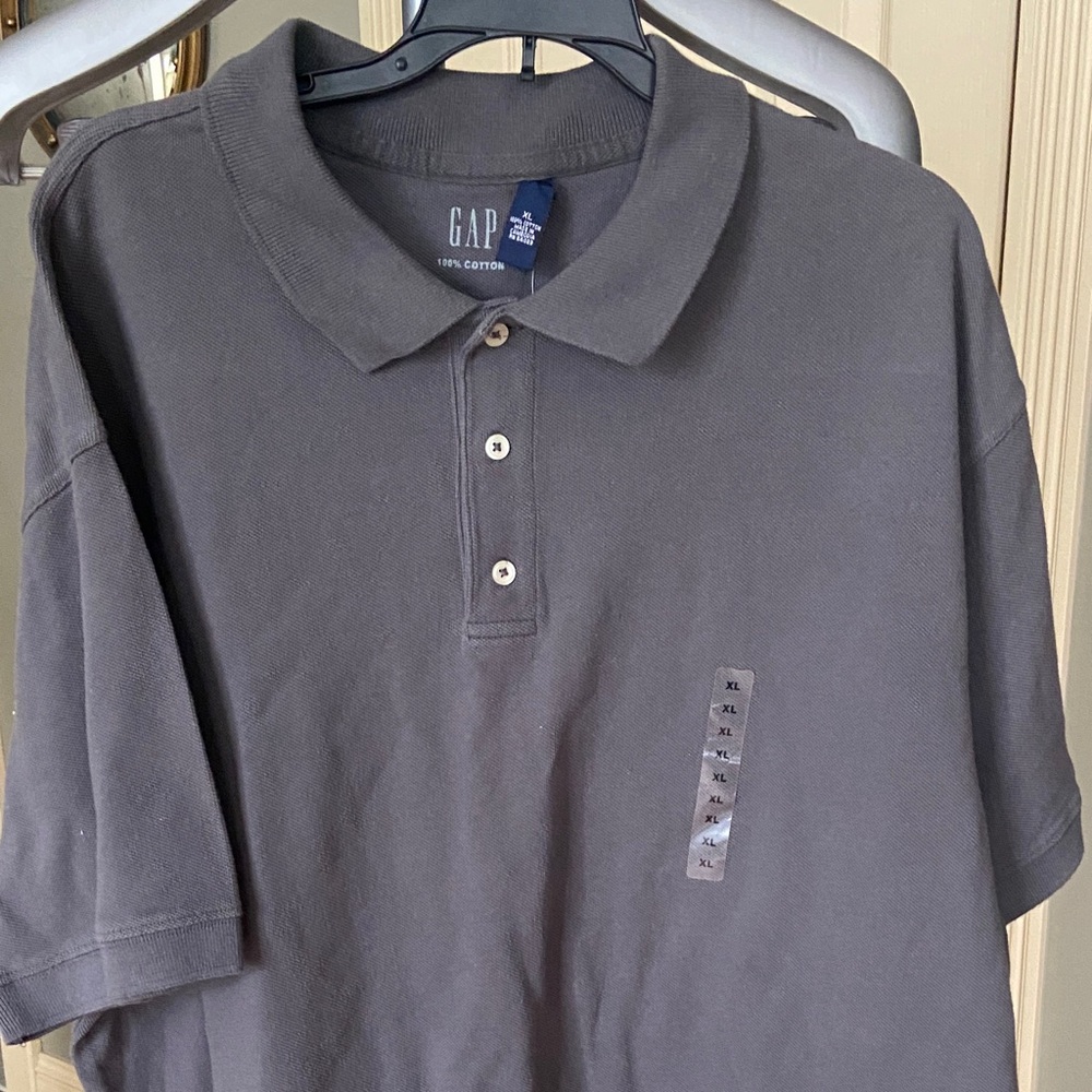 GAP Men's Polo Shirt - Charcoal Gray Size XL